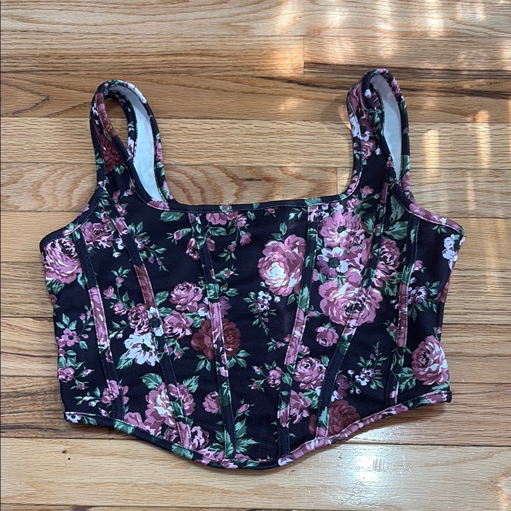 Shein floral printed asymmetrical hem tank top